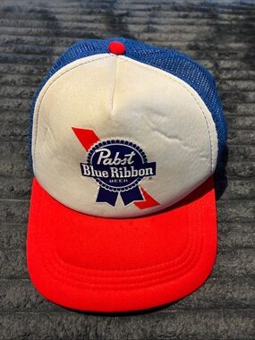 Pabst Blue Ribbon Red White and Blue Trucker Hat